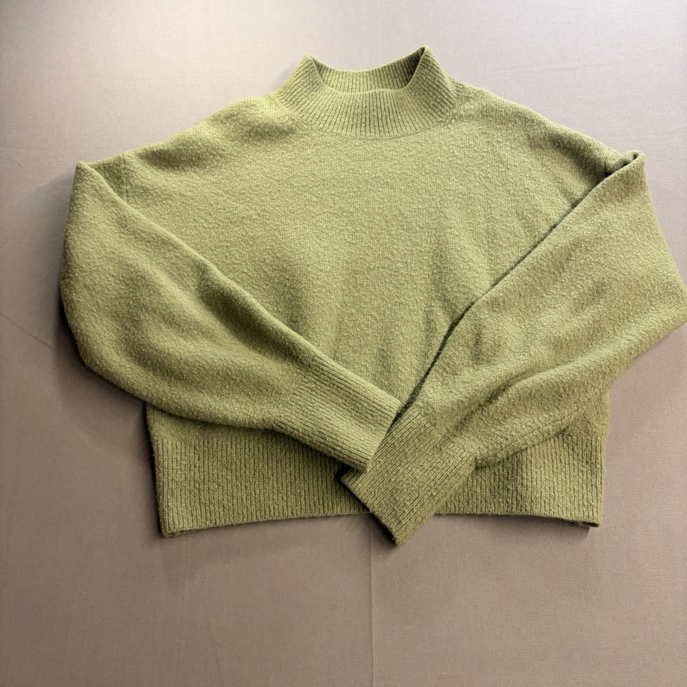 & Other Stories Sage Green Mock Neck Wool Blend Sweater Los Angeles Atelier S